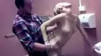 Drunk Fucking Two lesbian friends in the restaurant bathroom - A wild and intense sexual encounter