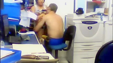 Hidden Cam Couple's Steamy Sex session on the job!