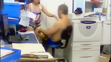 Hidden Cam Couple's Steamy Sex session on the job!