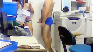 Hidden Cam Couple's Steamy Sex session on the job!