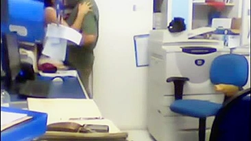 Hidden Cam Couple's Steamy Sex session on the job!