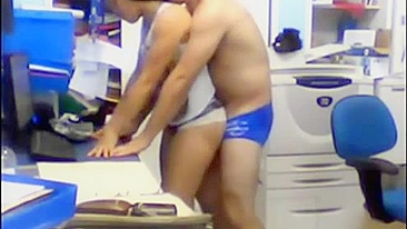 Hidden Cam Couple's Steamy Sex session on the job!