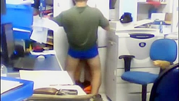 Hidden Cam Couple's Steamy Sex session on the job!