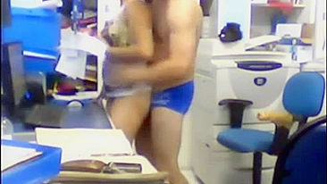 Hidden Cam Couple's Steamy Sex session on the job!