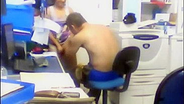 Hidden Cam Couple's Steamy Sex session on the job!