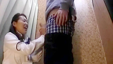 Hot Mature Man Gets Measured by Sexy Japanese Tailor in Private dressing room - Must See!
