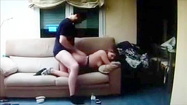 Sexy Couple's Intimate Moment on the Couch