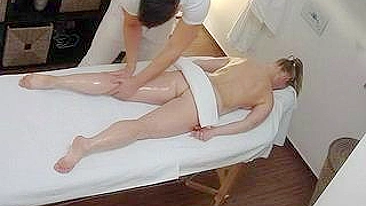 Seductive Masseuse Gets Naughty on Hidden Cam with Female Client on Massage Table