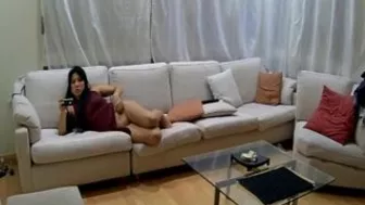 Sexy Babysitter Secretly Pleasures herself while unaware of hidden cameras