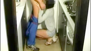 Spanish Amateur Wife Secretly Films her wild sex session with a real repairman in the kitchen!