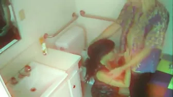 Hot MILF Gets Fucked by Bartender in Public bathroom on Hidden cam - Must See!