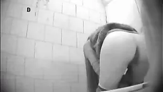 Russian college girls go wild in public restroom stalls!