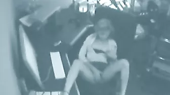 Slutty Secretary Gets Caught Fingering Herself on Office Security Camera
