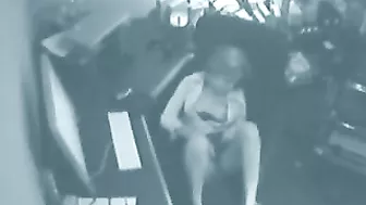 Slutty Secretary Gets Caught Fingering Herself on Office Security Camera