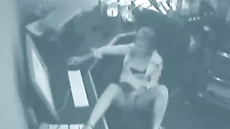 Slutty Secretary Gets Caught Fingering Herself on Office Security Camera