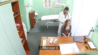 Hot Nurse Give Patient Massage to Relieve Back pain - Hidden Cam!