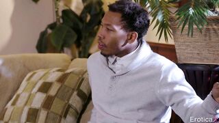 Ebony girls Ana Foxxx and Chanell Heart owned by friend guy after expensive champagne