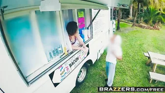 Bald boyfriend teases Alexa Blake's pussy with vibrator and fucks in fast food van Bald boyfriend teases Alexa Blake's pussy with vibrator and fucks in fast food van