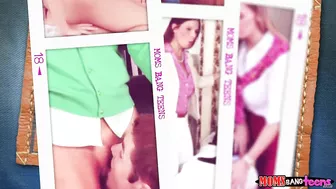 Hot stepmom helps chick seduce man and have threesome