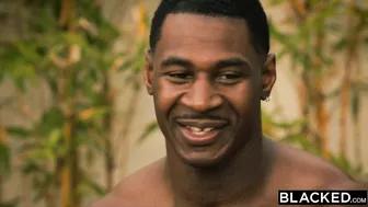 Black guest Jax Slayher fucks waitress Kasey Warner's hairy twat