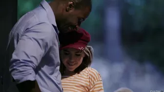 Threesome sex makes black stallion with pumped body sweat