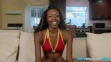 Pumped black fellow fucks girl and cums in her mouth