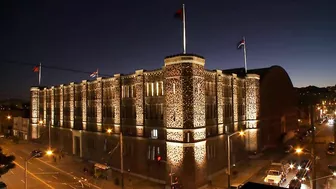 Mistress bounds and attacks busty gorgeous blonde using different devices