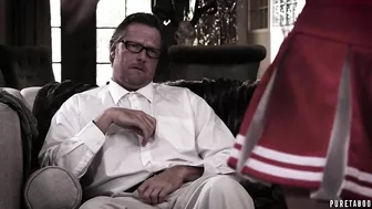 Dick Chibbles is seduced by stepdaughter Jill Kassidy in cheerleader uniform