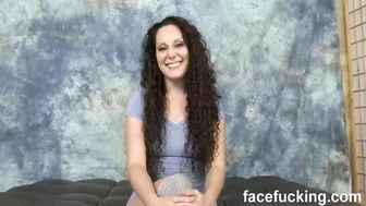 Hardcore deepthroat and rough shaved cunt fucking for brave curly bitch