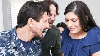 Military man spanks friend's stepdaughter Athena Rayne and treats with strong cock