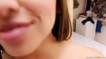 Latina student Sara Luvv owned by boyfriend in campus room
