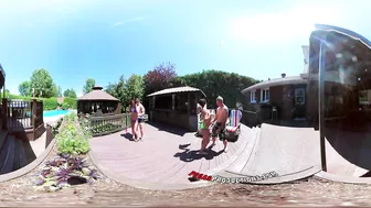 Stunning brunette chicks fucked well in outdoor VR video