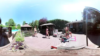Stunning brunette chicks fucked well in outdoor VR video