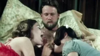 Vintage XXX video: two horny girls give nice blowjob to beard guy until he abundantly cums Vintage XXX video: two horny girls give nice blowjob to beard guy until he abundantly cums