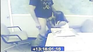 Sexy Secretary Gives Amazing Blowjob to Boss on Security Cam