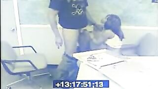 Sexy Secretary Gives Amazing Blowjob to Boss on Security Cam