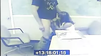 Sexy Secretary Gives Amazing Blowjob to Boss on Security Cam