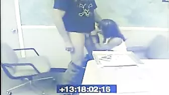 Sexy Secretary Gives Amazing Blowjob to Boss on Security Cam