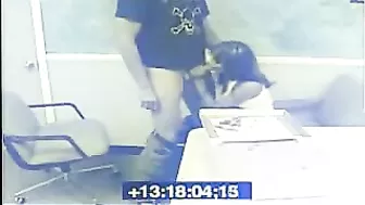 Sexy Secretary Gives Amazing Blowjob to Boss on Security Cam