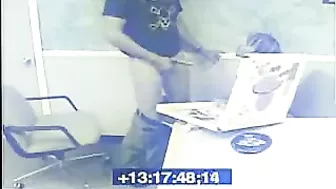 Sexy Secretary Gives Amazing Blowjob to Boss on Security Cam