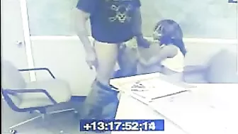 Sexy Secretary Gives Amazing Blowjob to Boss on Security Cam