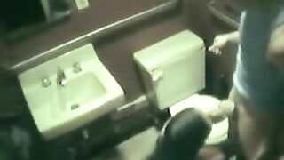 Young Lovers Get Freaky in Public restroom! Must-see Hidden cam footage!