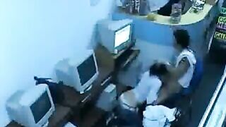 Unleash Your Fantasies! Couple's Public Sex in Internet Cafe with Workers Watching