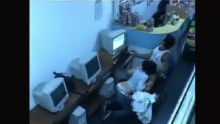 Unleash Your Fantasies! Couple's Public Sex in Internet Cafe with Workers Watching