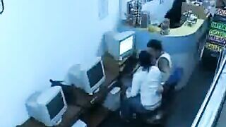 Unleash Your Fantasies! Couple's Public Sex in Internet Cafe with Workers Watching