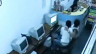 Unleash Your Fantasies! Couple's Public Sex in Internet Cafe with Workers Watching