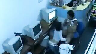 Unleash Your Fantasies! Couple's Public Sex in Internet Cafe with Workers Watching