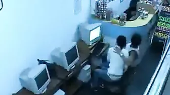Unleash Your Fantasies! Couple's Public Sex in Internet Cafe with Workers Watching