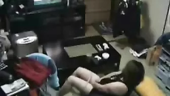 Hidden camera caught mature mom masturbating to video of man jerking off