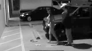 Parking Garage Sex on Security Camera With a Cheating Wife, Blowjob on Surveillance Cam